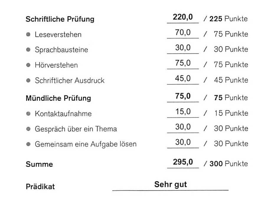 B1 German Test Examples